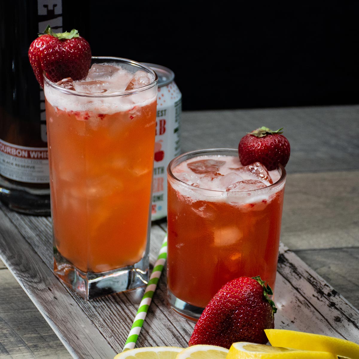 Strawberry Rhubarb Bourbon Lemonade